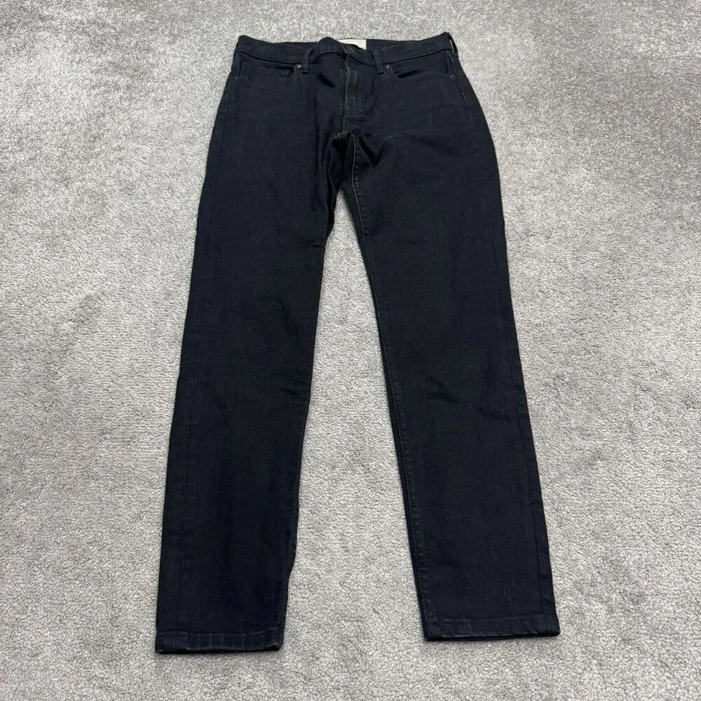 Everlane The High Rise Straight Leg Denim Jeans Mens 28 Regular Black Dark Wash